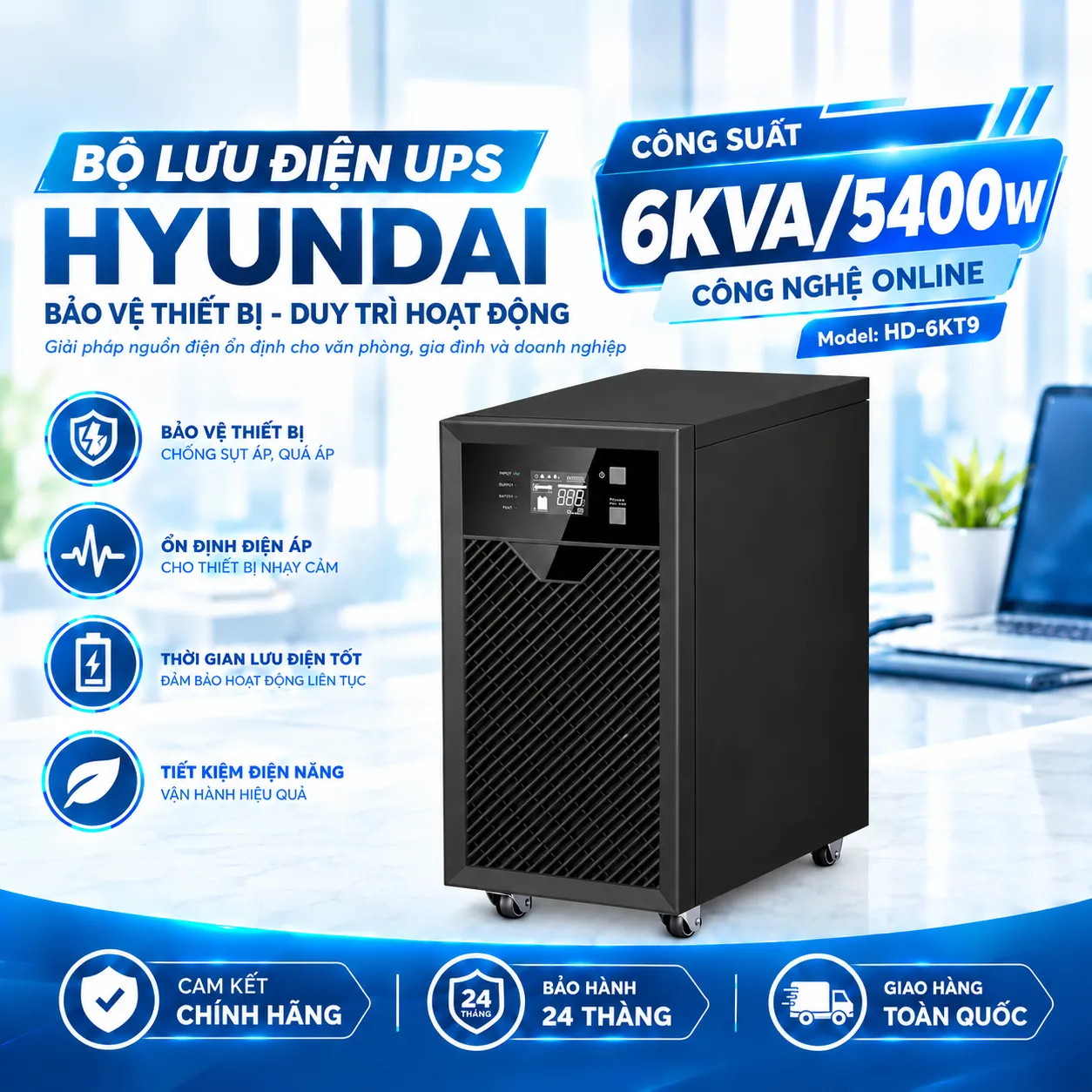 bộ lưu điện Hyundai 6kva HD-6KT9 bộ lưu điện Hyundai 6kva HD-6KT9