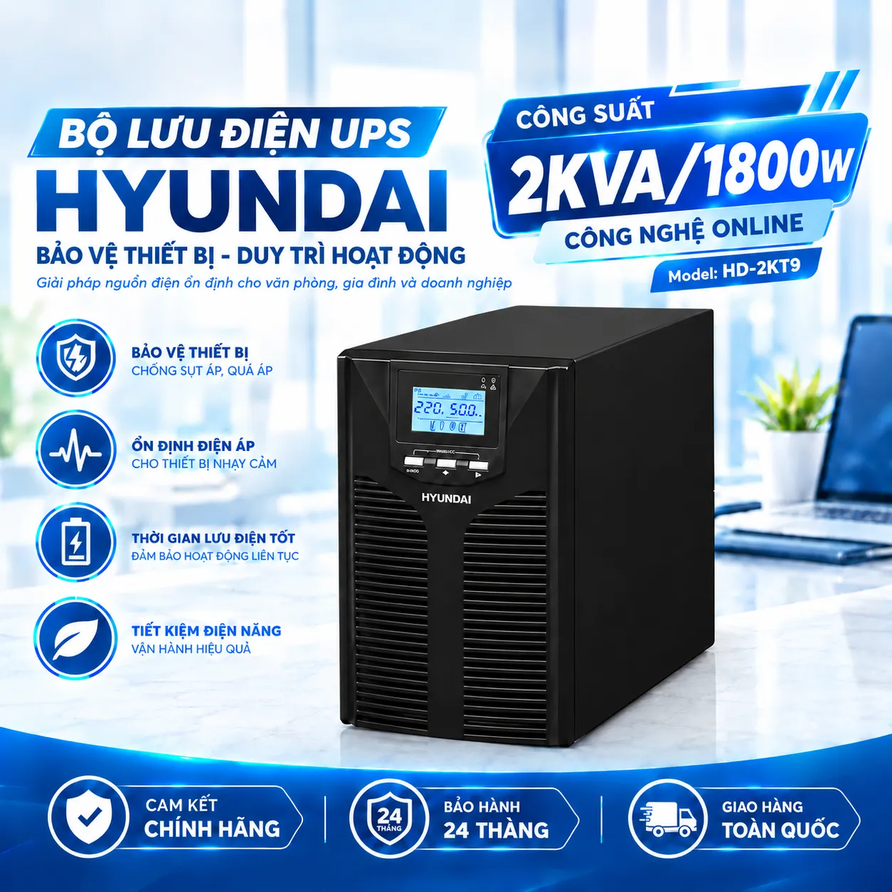 Bộ lưu điện 2kva Online HD-2KT9 Bộ lưu điện 2kva Online HD-2KT9