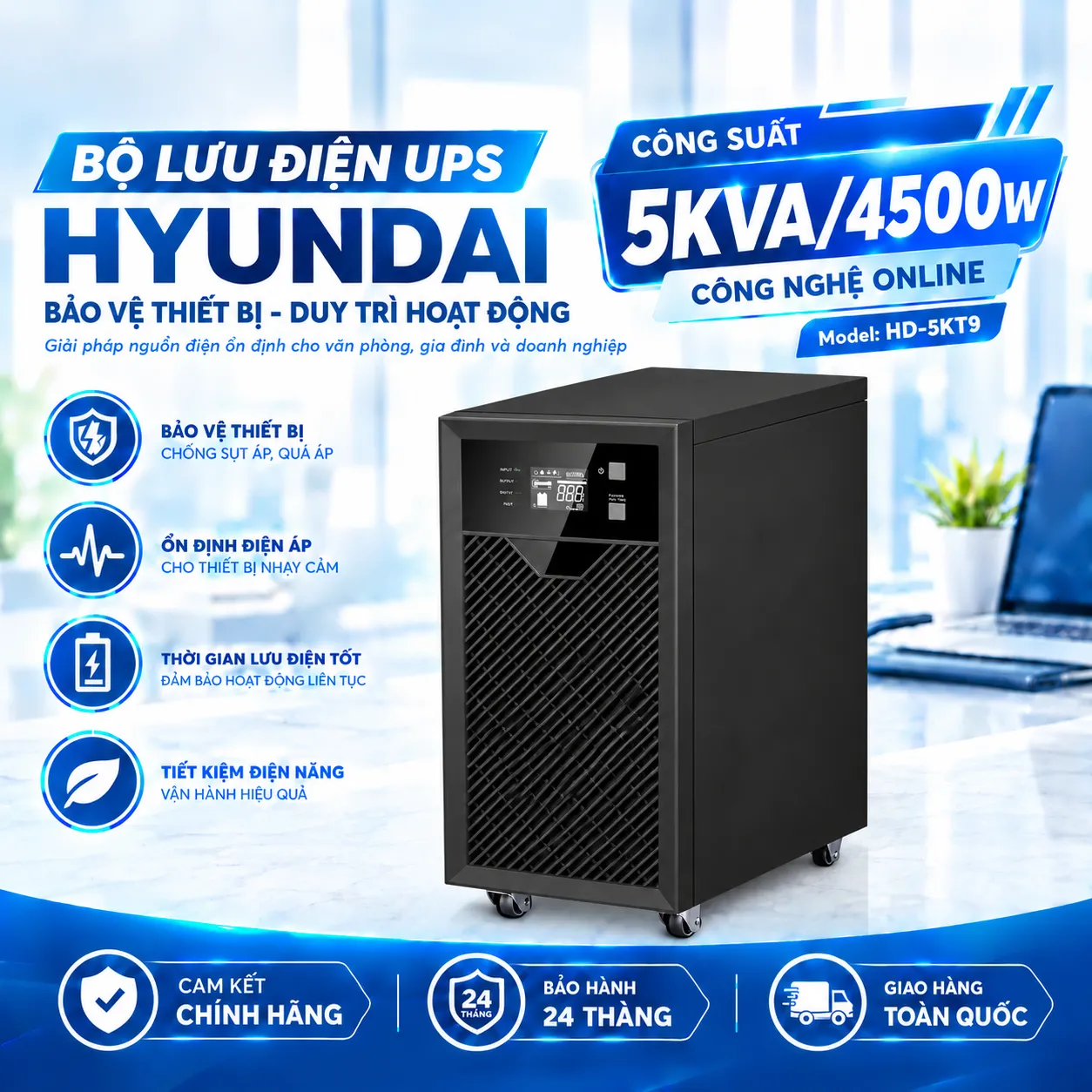 Bộ lưu điện 5kva Online HD-5KT9 Bộ lưu điện 5kva Online HD-5KT9