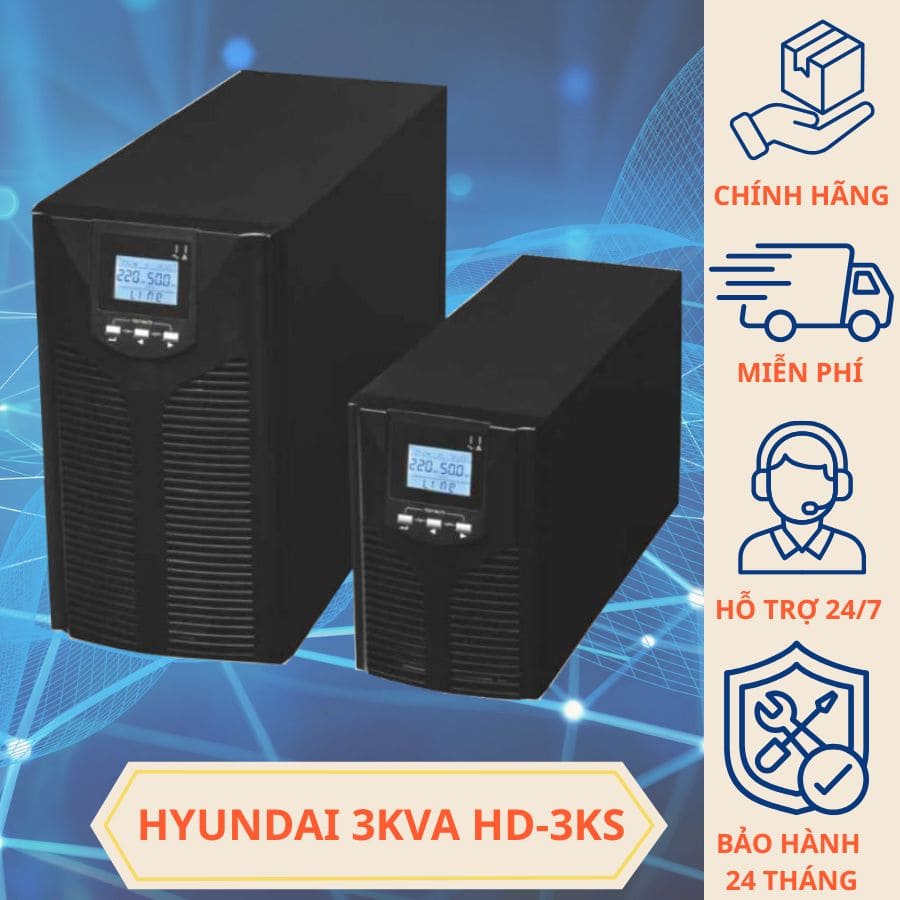 Bộ lưu điện Hyundai 3KVA HD3KS Bộ lưu điện Hyundai 3KVA HD3KS