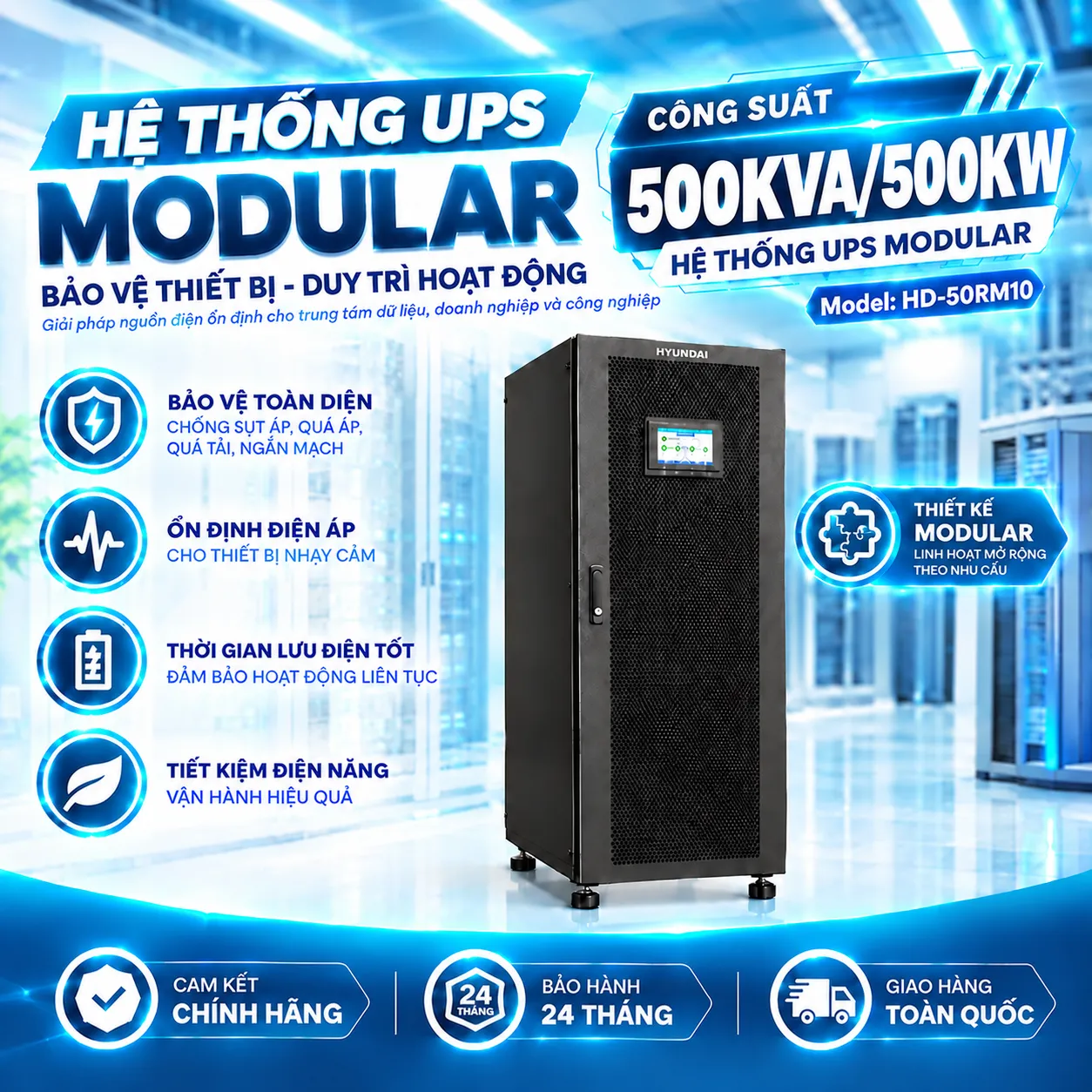 bộ lưu điện Hyundai Modular 500KVA HD-50RM10 bộ lưu điện Hyundai Modular 500KVA HD-50RM10